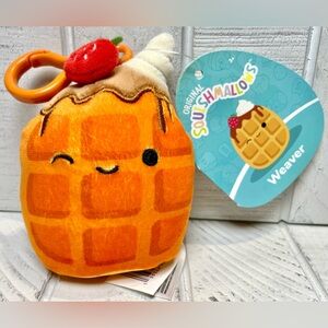 Squishmallow Weaver The Waffle 3.5” Clip Plush Collectible Bag Charm 2024 NWT